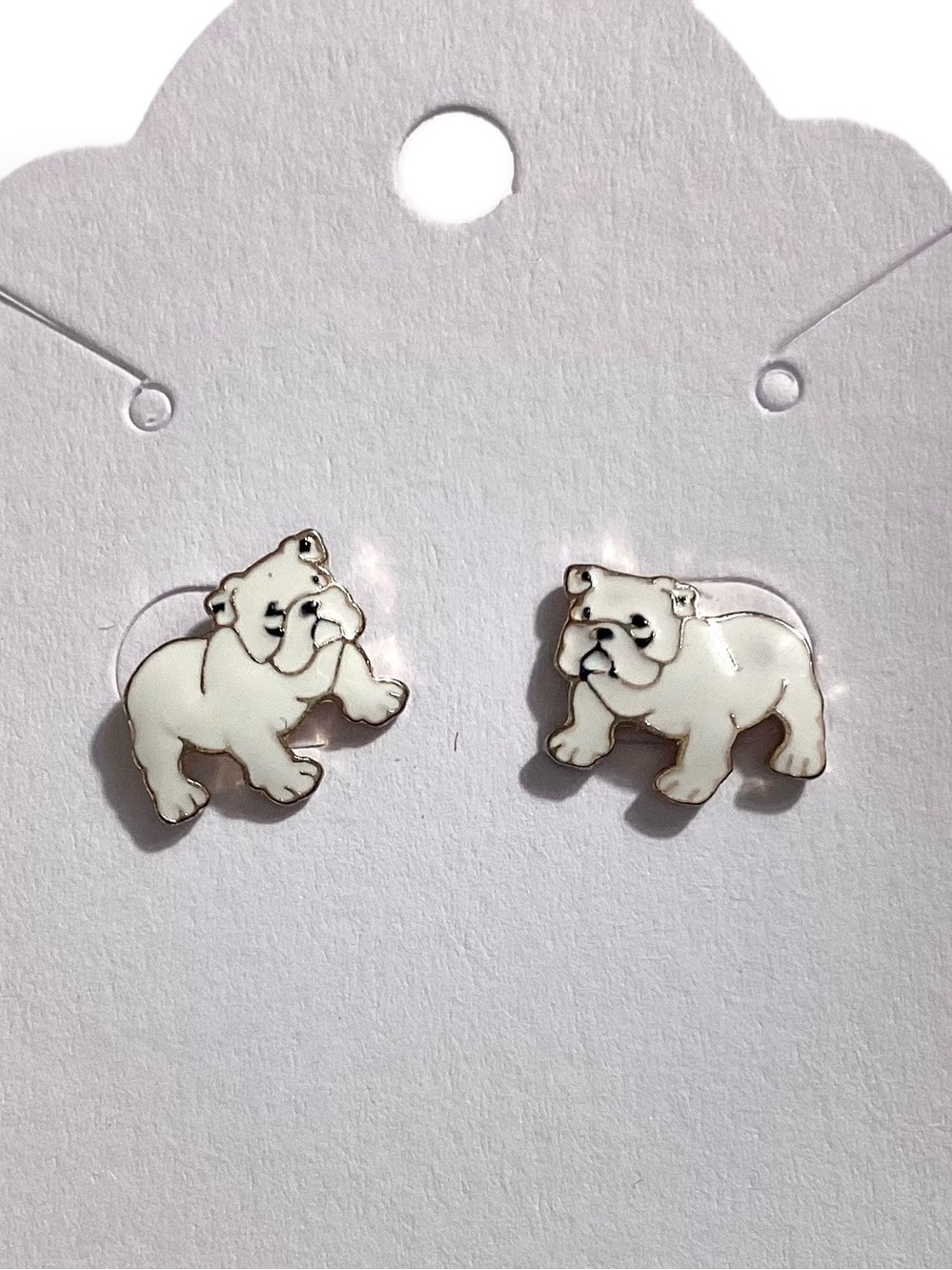 Bulldog Enamel Stud Earrings Mascot Jewelry